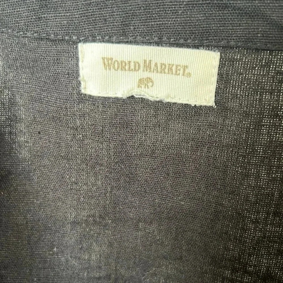 World Market Black Aztec Embroidered Fringe Open Front Cardigan Free Size - Picture 8 of 8